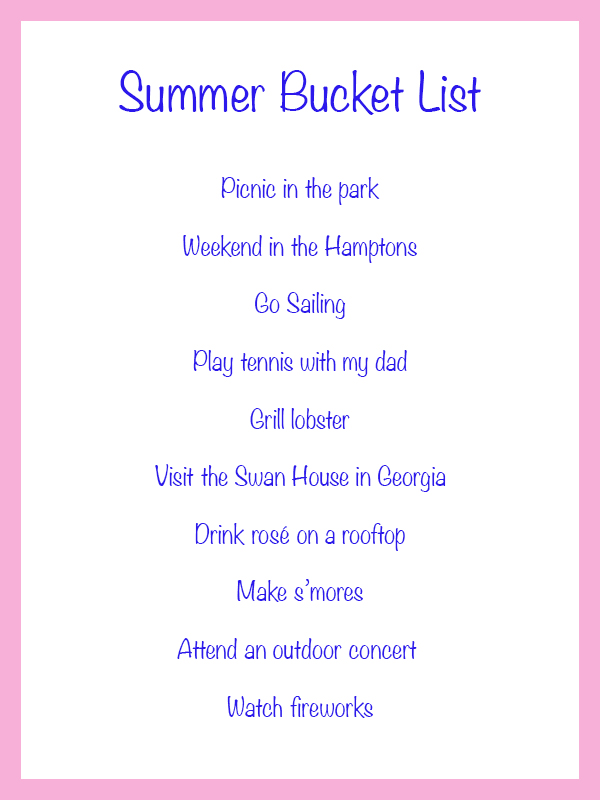 Summer Bucket List