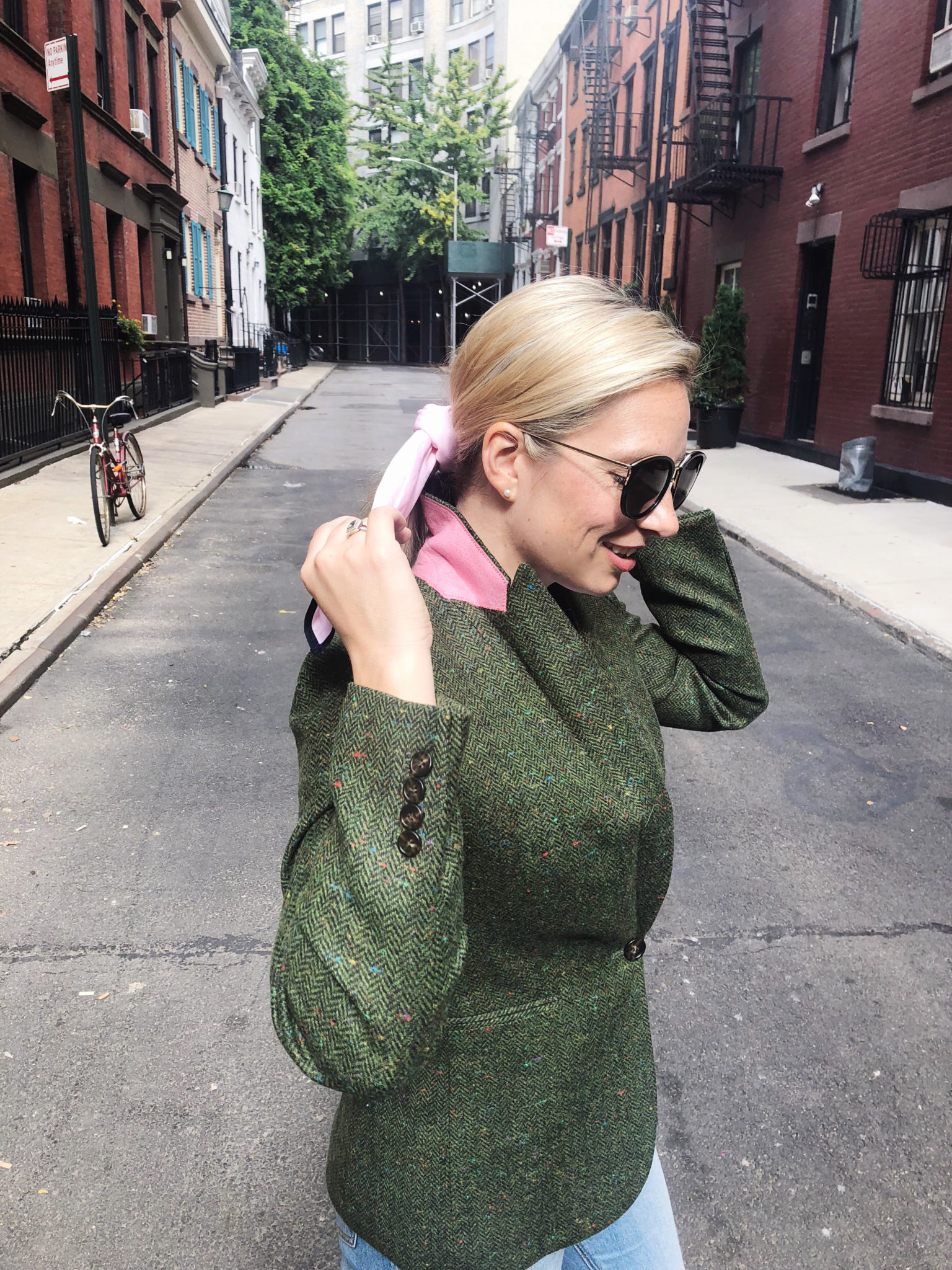 Causal Blazer With A Pop Of Pink