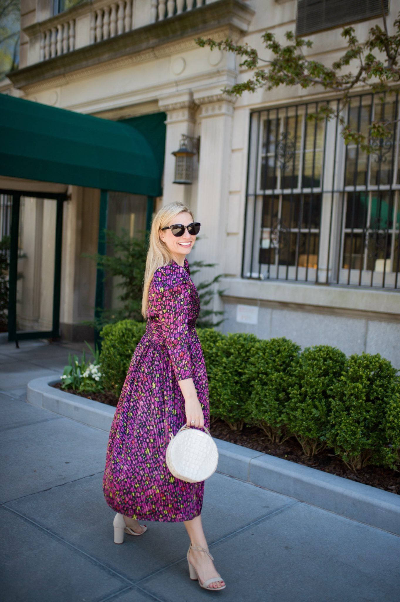 Dramatic Floral Devore Dress Blush Blooms