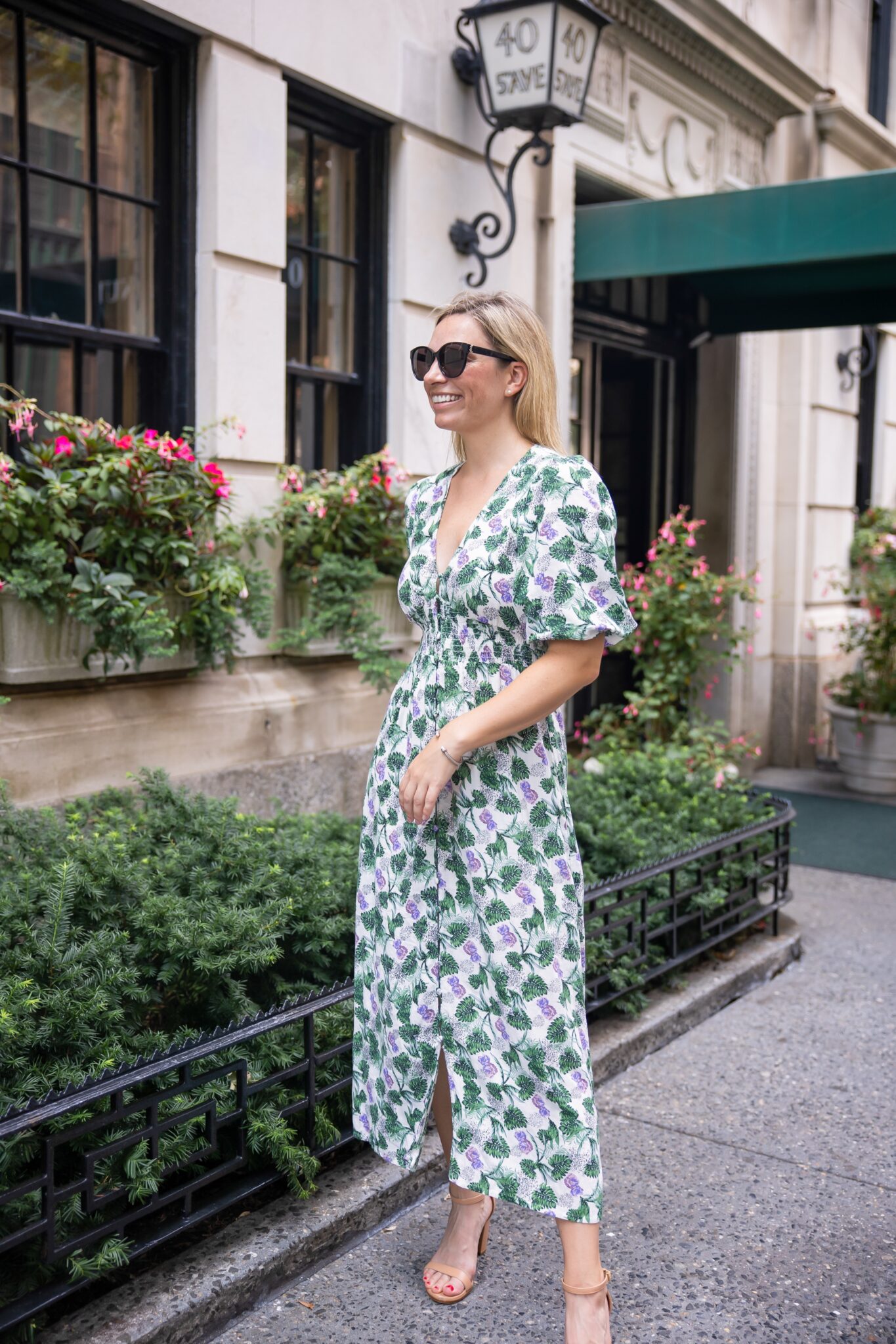 The Green Floral Dress Blush Blooms