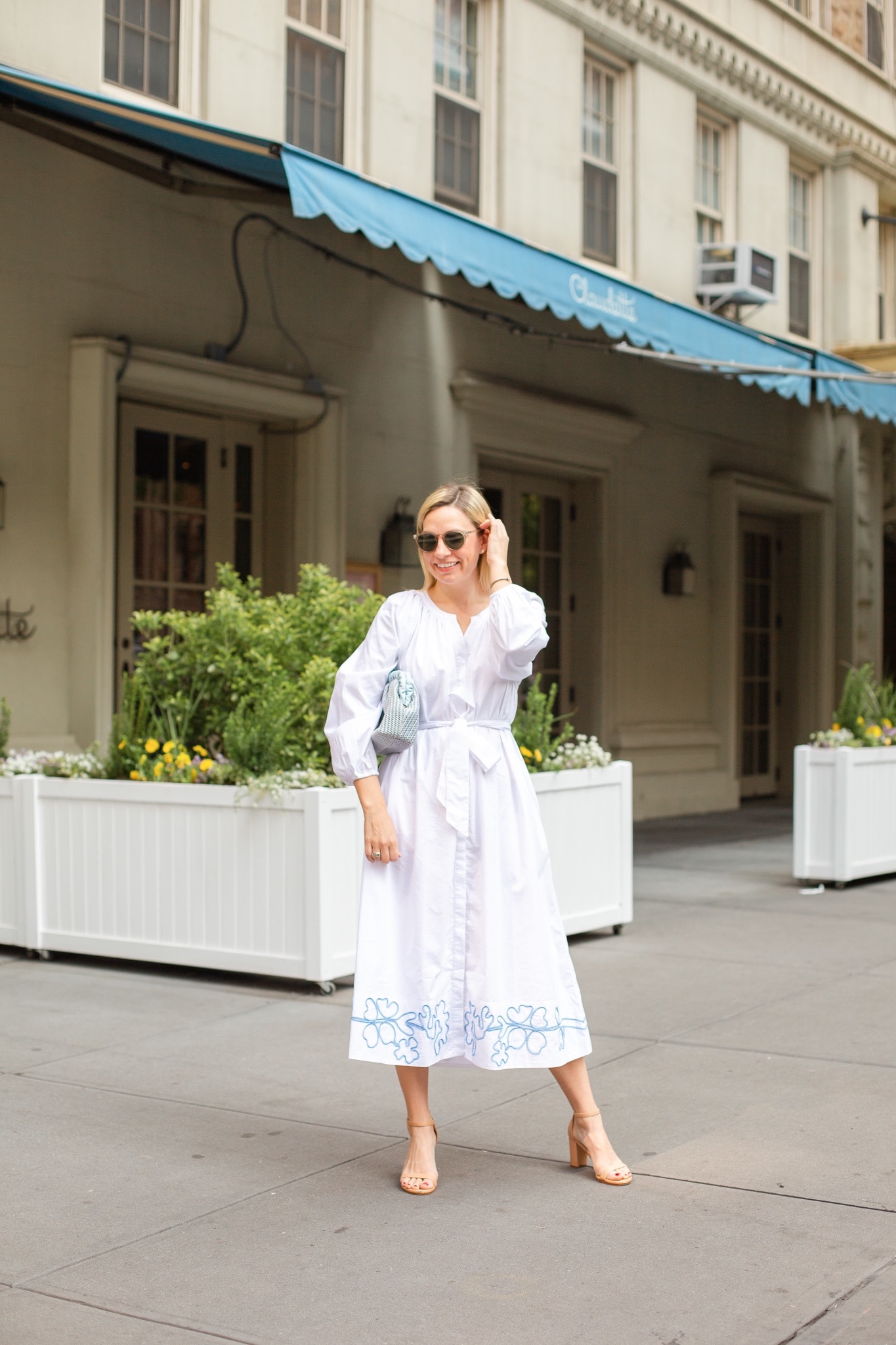 white midi dress