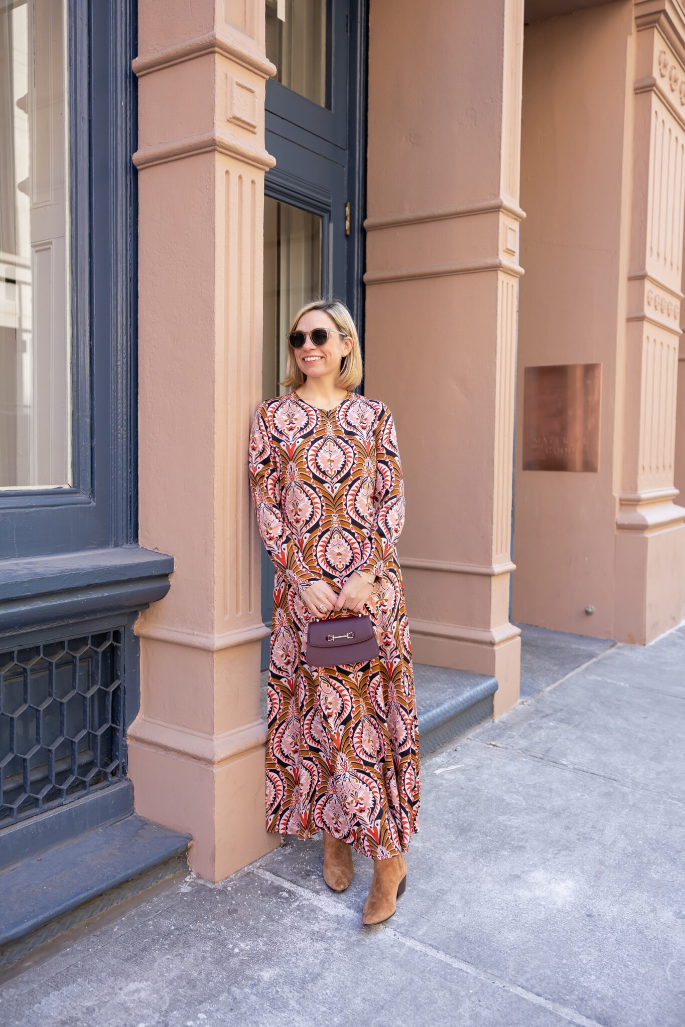 printed maxi dress