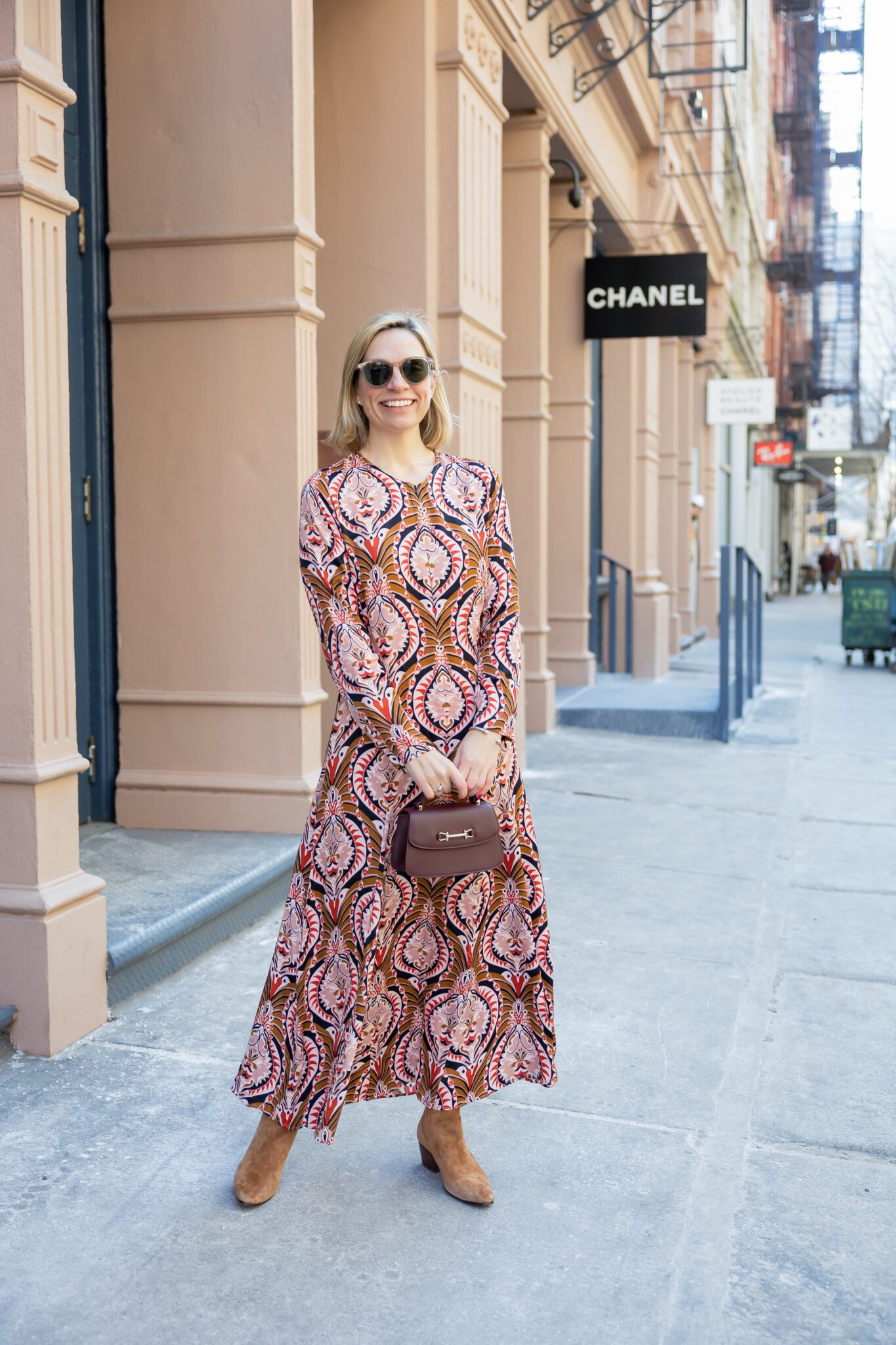 printed maxi dress