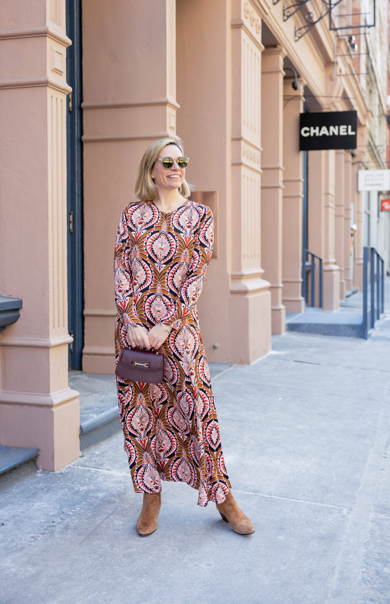 printed maxi dress