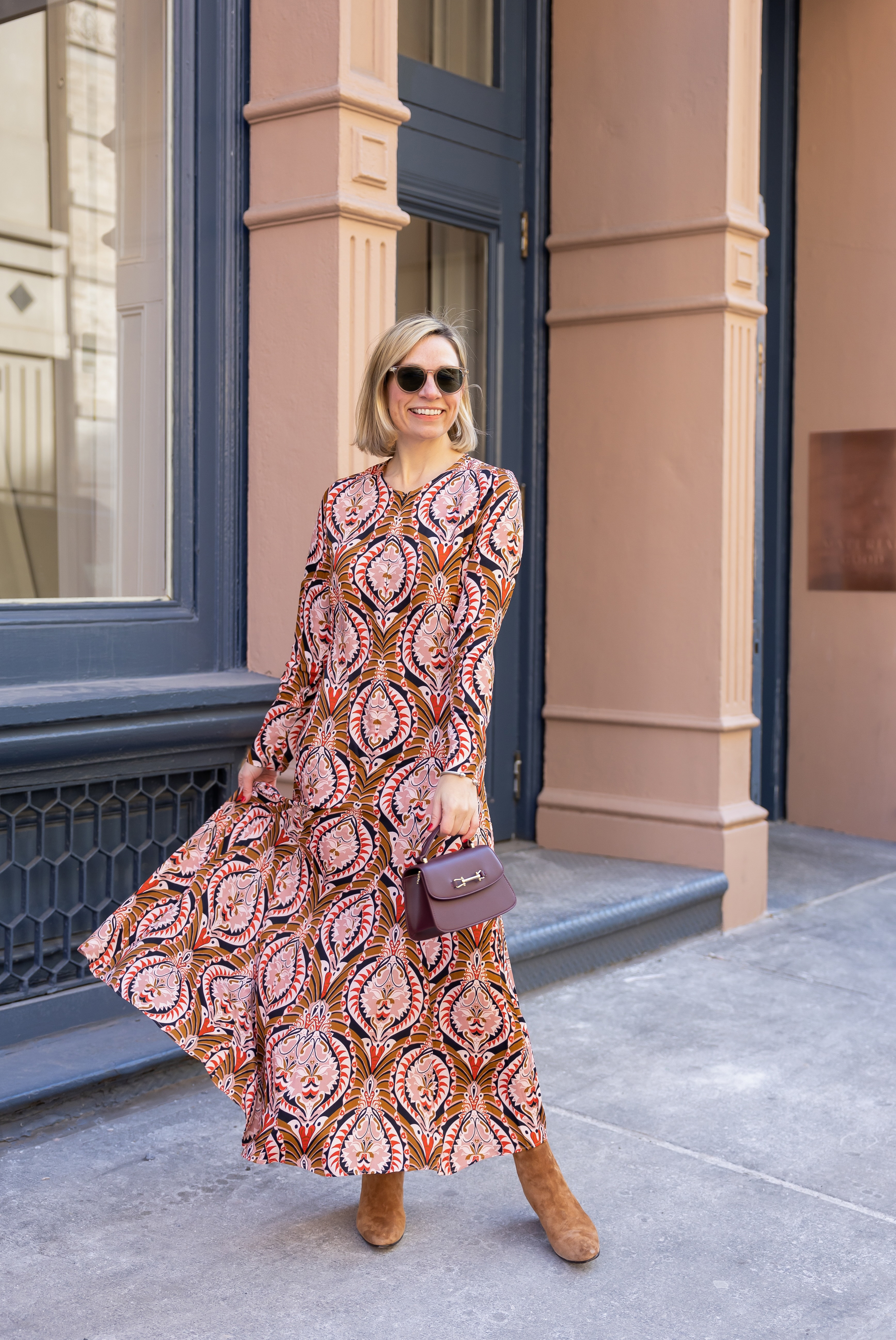 printed maxi dress